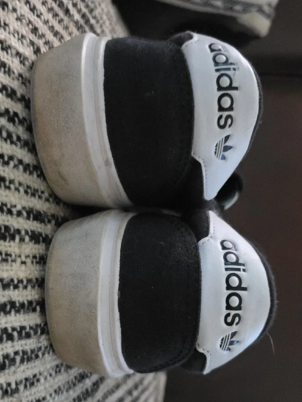 Adidas Black and White Slip-On Loafers Mens